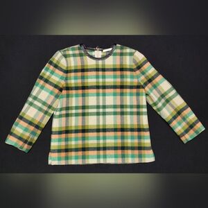 RHIE Sweater Chunky Virgin Wool Cashmere Lamb Leather Made In USA Preowned Sz S